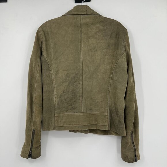 Lucky Brand Green Zip Leather Jacket | Size M - Picture 2 of 12